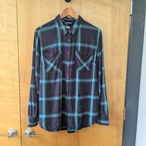 Perfect for fall! SOFT blue plaid flannel